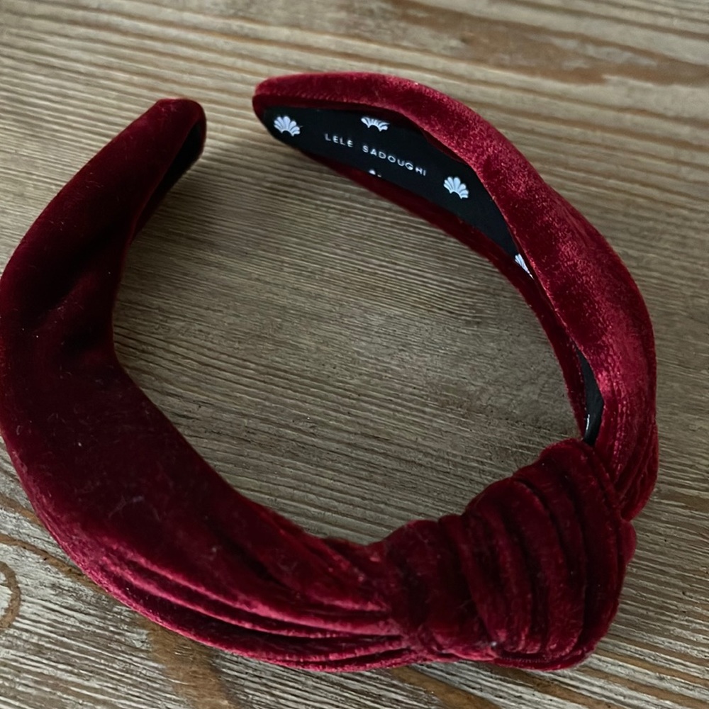 Lele Sandoughi Burgundy Velvet Headband